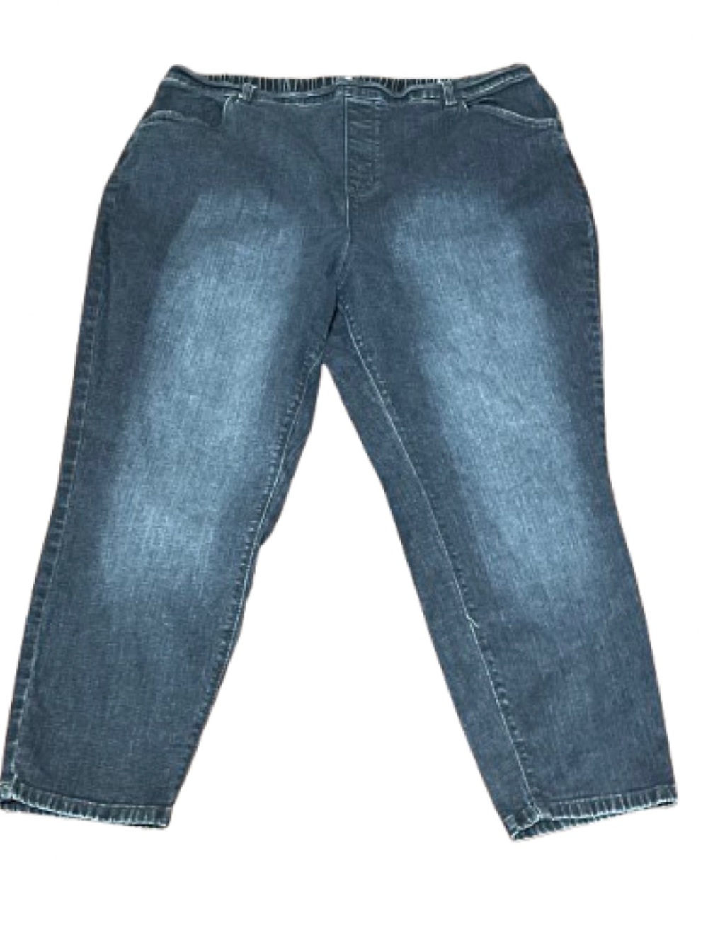 denim & co. Women’s Size P2X Blue Denim Stretch Jeans Elastic Pockets Preloved